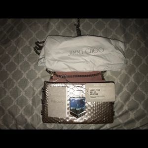 Jimmy Choo Lockett ballet pink glazed python